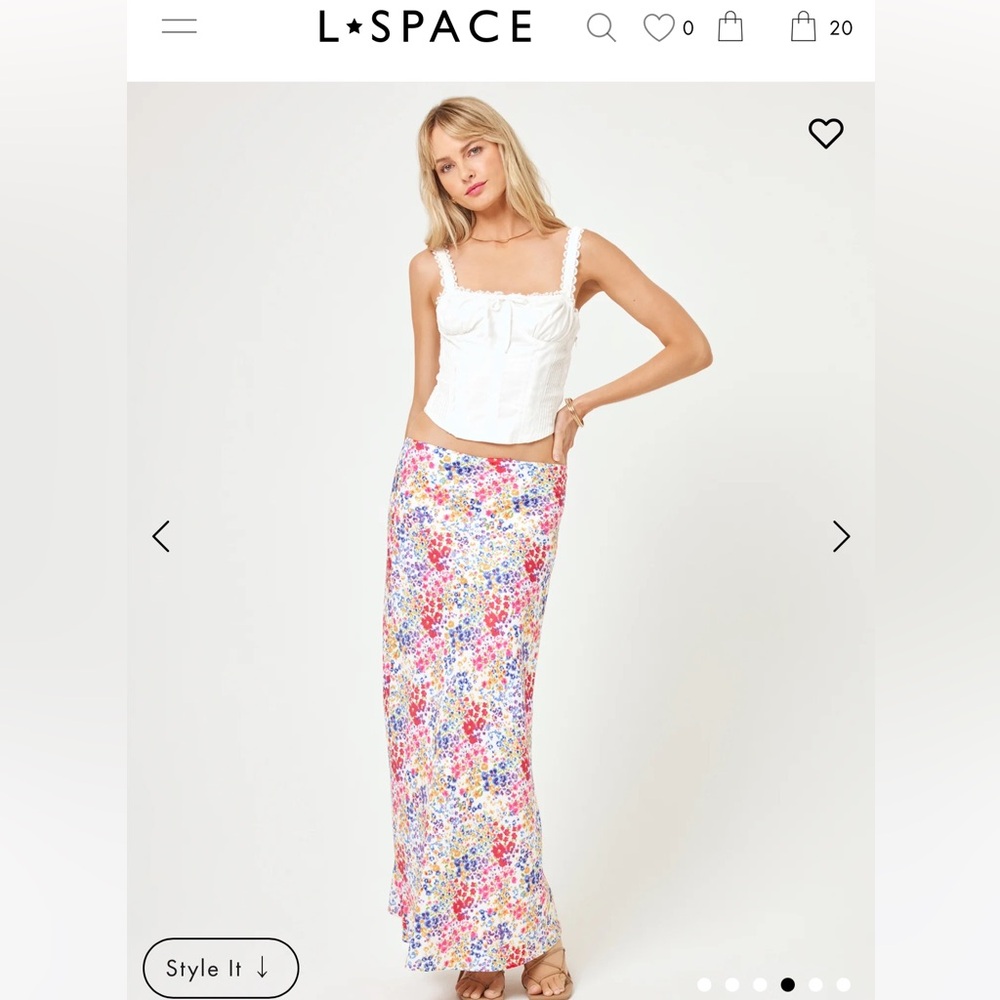 L*Space Women's Colorful Floral Maxi Skirt XS